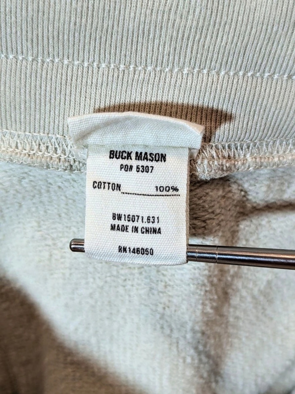 Buck Mason Vintage Interloop Wide Leg Sweatpant ๐ฏ Cotton - Natural Venice Wash - Picture 5 of 6
